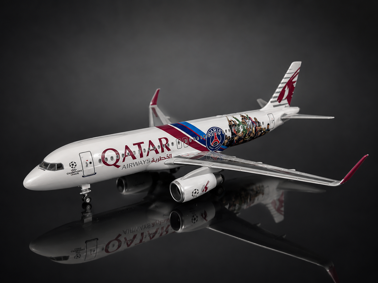 Airbus A320 Qatar 🇶🇦 livrée PSG - Échelle 1:85 - 47 cm Finition Premium avec Led