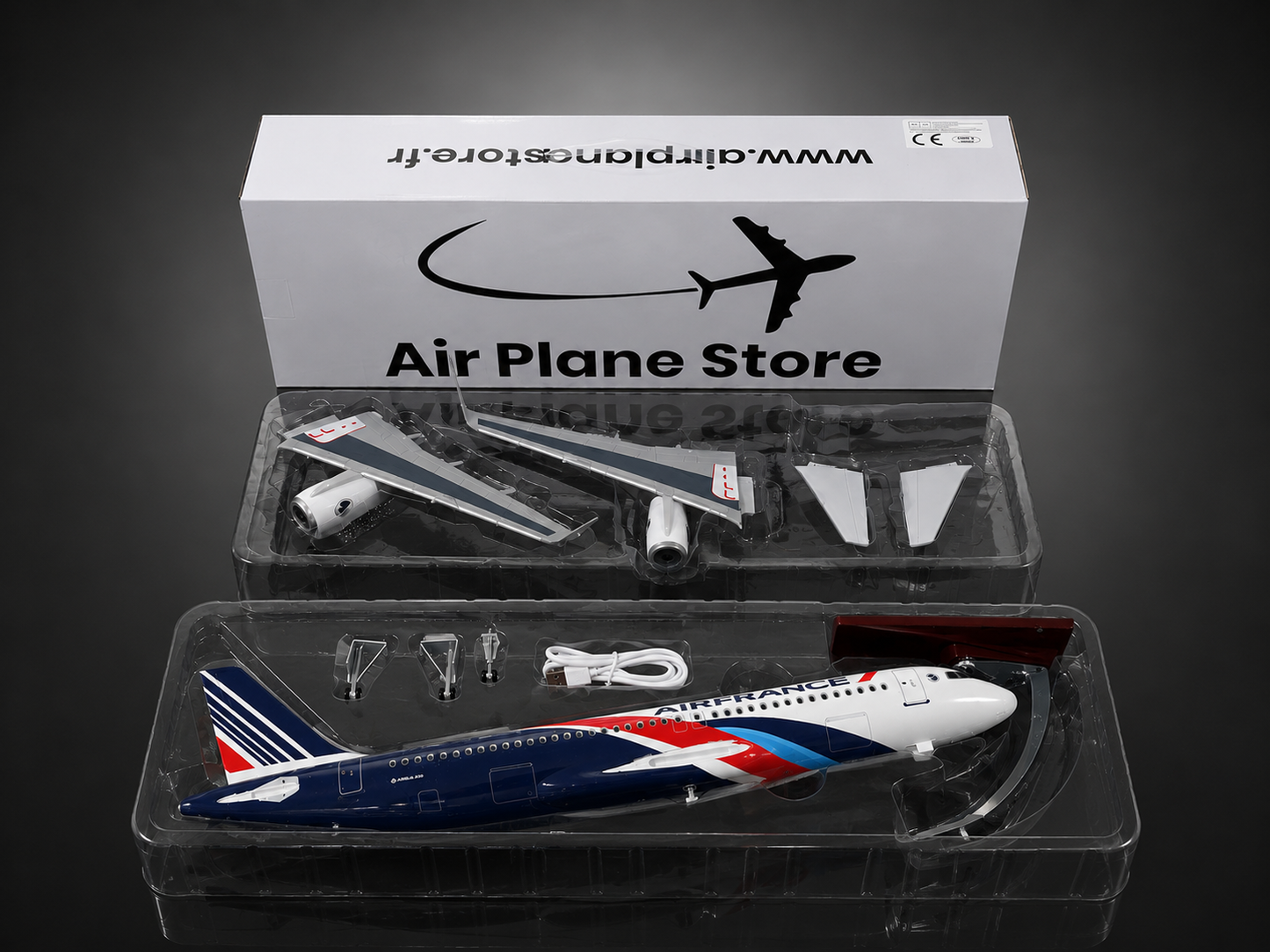 Airbus A320 Air France 🇫🇷 livrée Spéciale - Échelle 1:85 - 47 cm Finition Premium avec Led