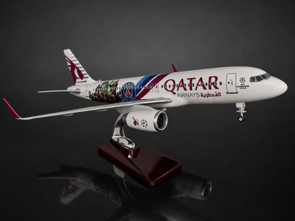 Airbus A320 Qatar 🇶🇦 livrée PSG - Échelle 1:85 - 47 cm Finition Premium avec Led
