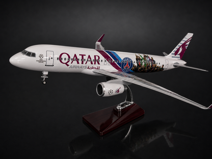 Airbus A320 Qatar 🇶🇦 livrée PSG - Échelle 1:85 - 47 cm Finition Premium avec Led