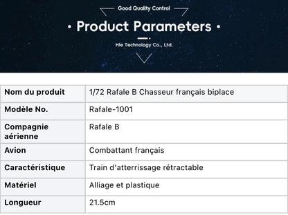 Maquette Avion militaire Rafale Dassault - 1:72 - Finition Premium